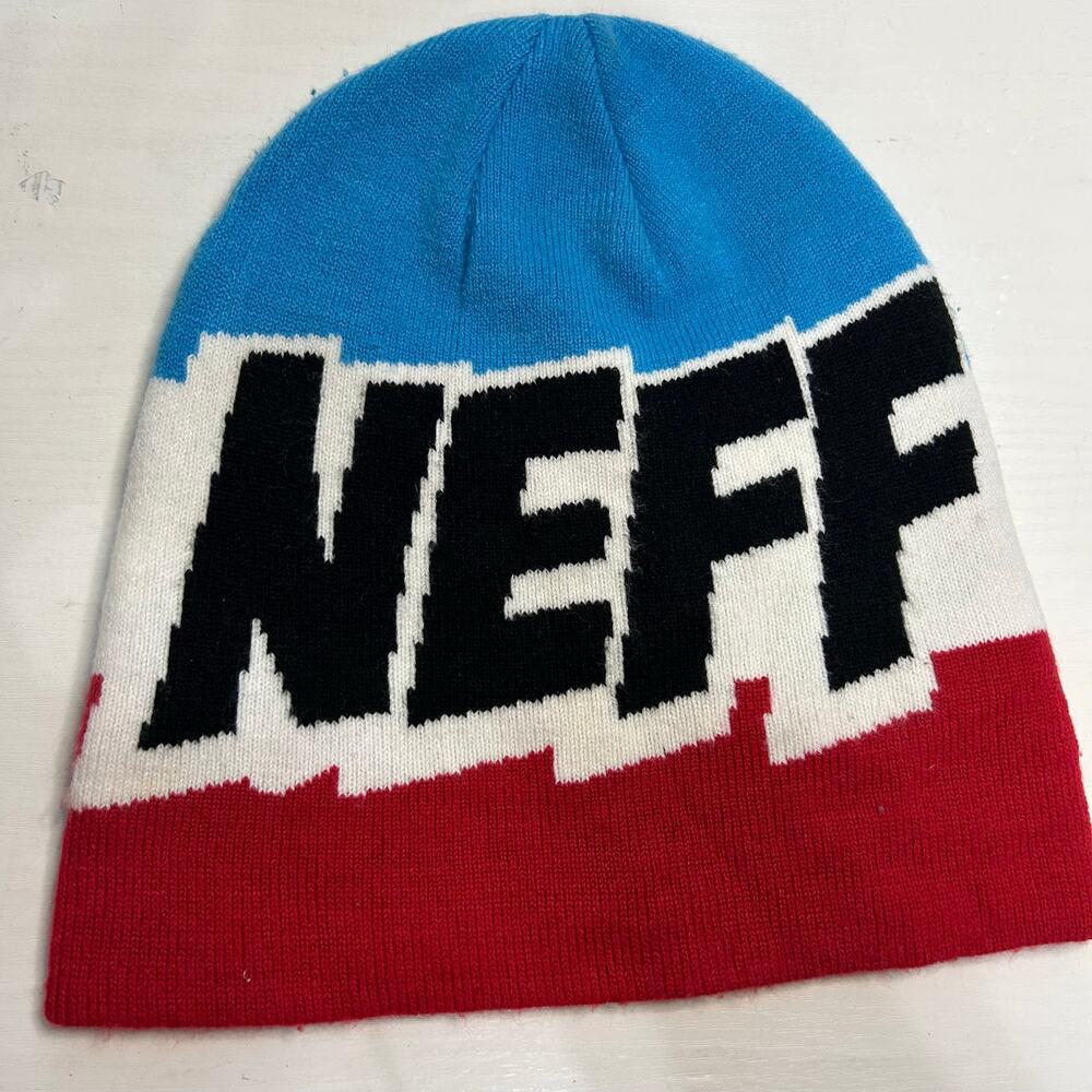 NEFF Cartoon Logo Beanie Blue Red White OSFA